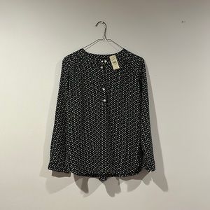Patterned Half-Buttoned Down Blouse